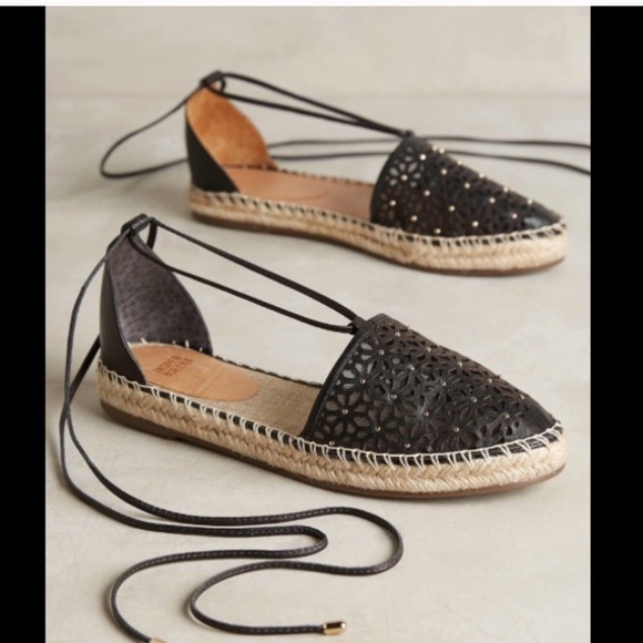 Anthro jasper & jeera rosecute black espadrilles 7 - Picture 1 of 6